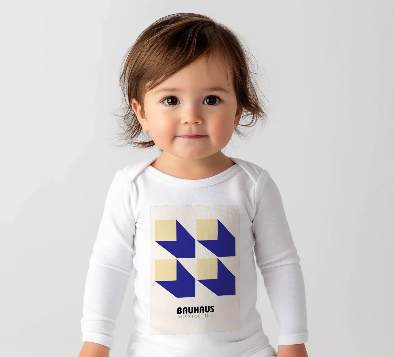Structural Abstract BW Geometric Pattern Poster long-sleeve baby romper by NorwesClub