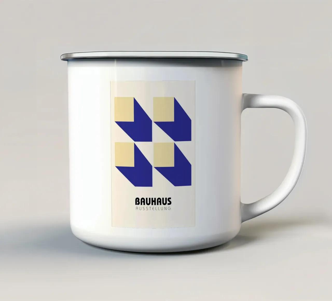 Structural Abstract BW Geometric Pattern Poster enamel mug by NorwesClub