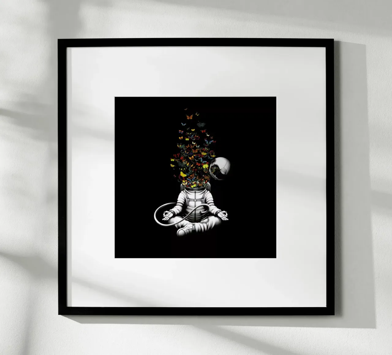 Release Meditation Butterfly Collage poster con telaio in plastica da Tobe Fonseca