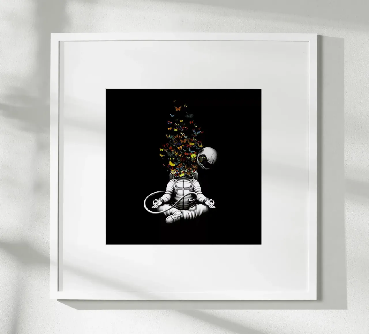 Release Meditation Butterfly Collage poster con telaio in plastica da Tobe Fonseca