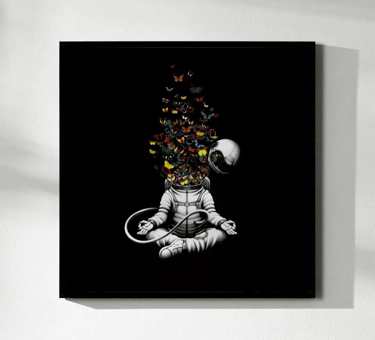 Release Meditation Butterfly Collage poster con telaio in plastica da Tobe Fonseca