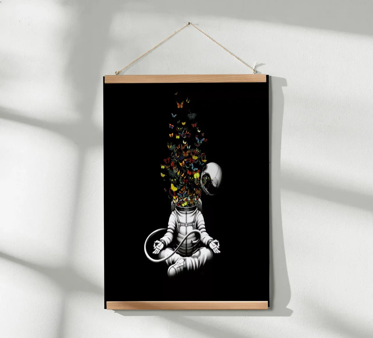 Release Meditation Butterfly Collage poster con telaio in plastica da Tobe Fonseca