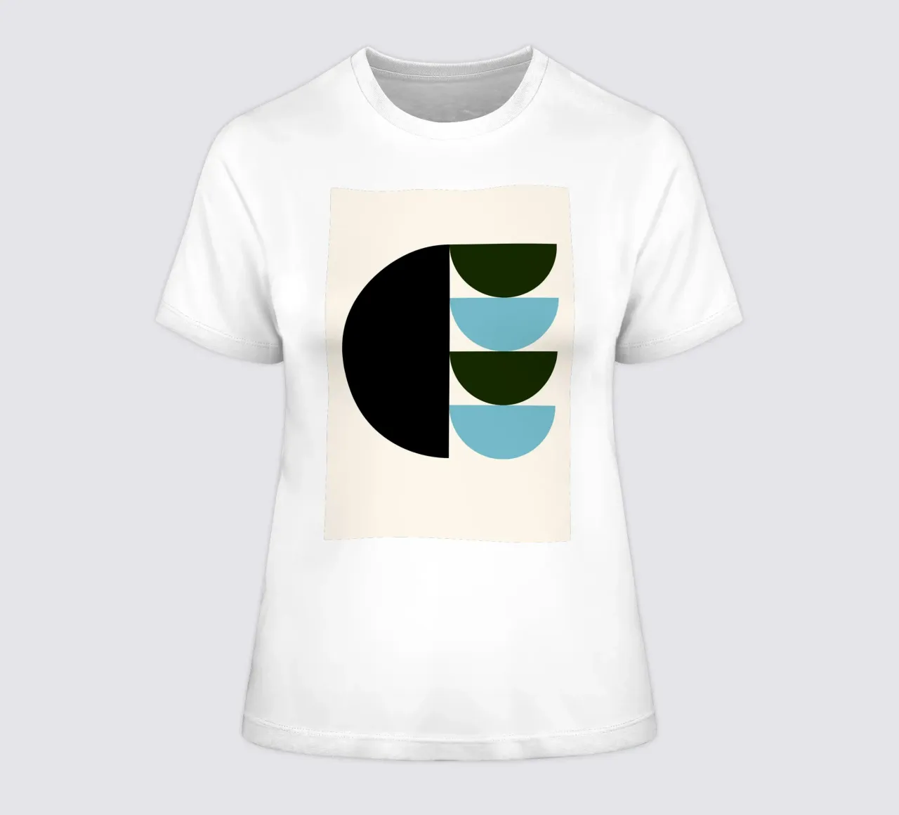 Complex BW Geometric Illusion Bauhaus Art Poster women's fitted t-shirt by NorwesClub