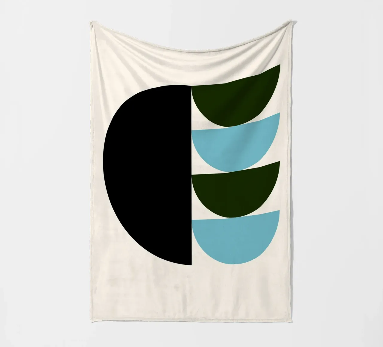 Illusione geometrica complessa BW Poster artistico Bauhaus coperta in pile da NorwesClub