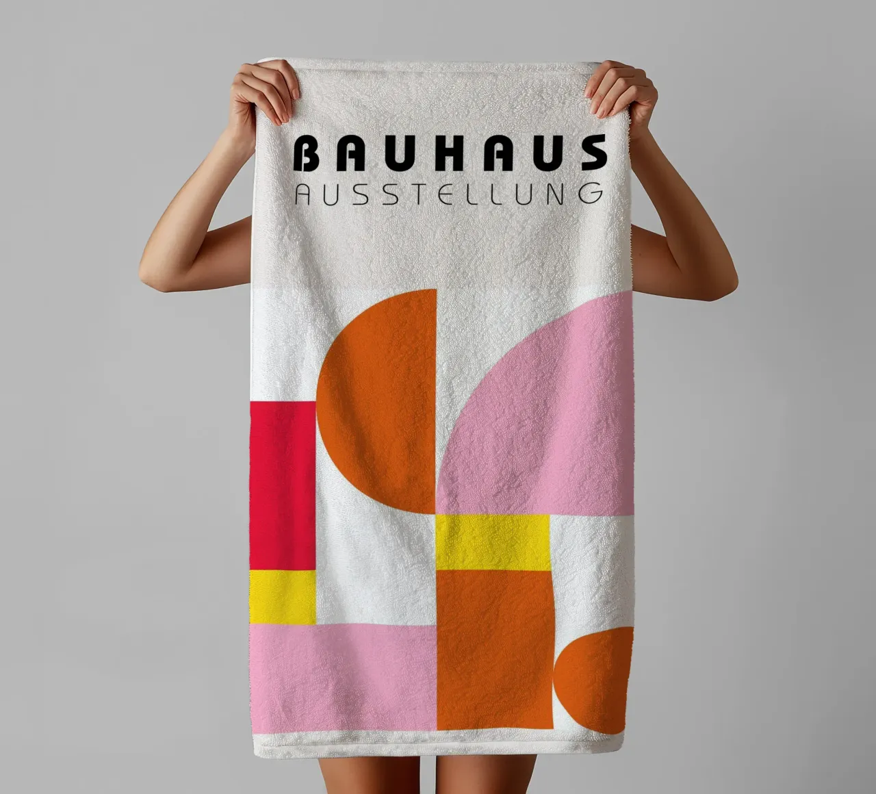 Bauhaus Style Geometric BW Background Poster Art towel by NorwesClub