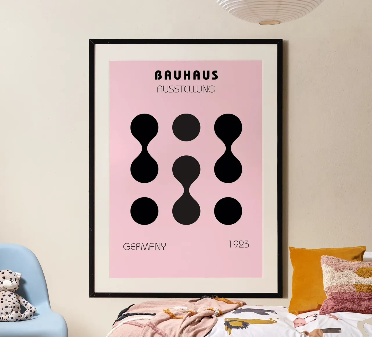 Bauhaus Design Pensieri BW Poster Geometrico poster con telaio in plastica da NorwesClub