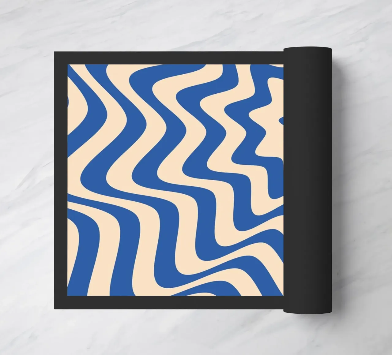 Poster geometrico BW di ispirazione Op Art di Edna Andrade zerbino da NorwesClub