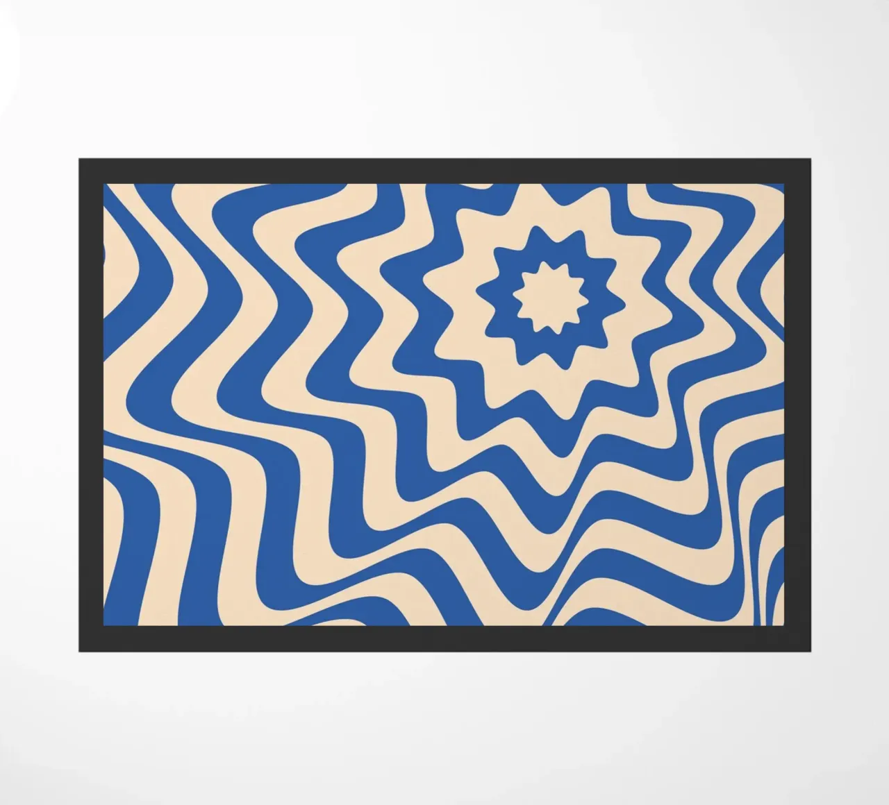 Poster geometrico BW di ispirazione Op Art di Edna Andrade zerbino da NorwesClub