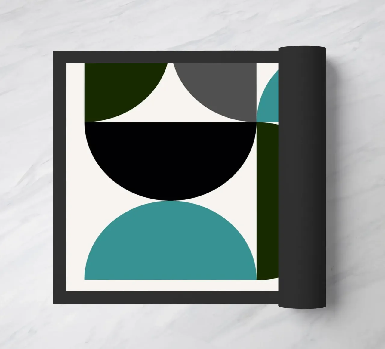 Bauhaus 1919 Origin BW Geometric Poster Art doormat by NorwesClub