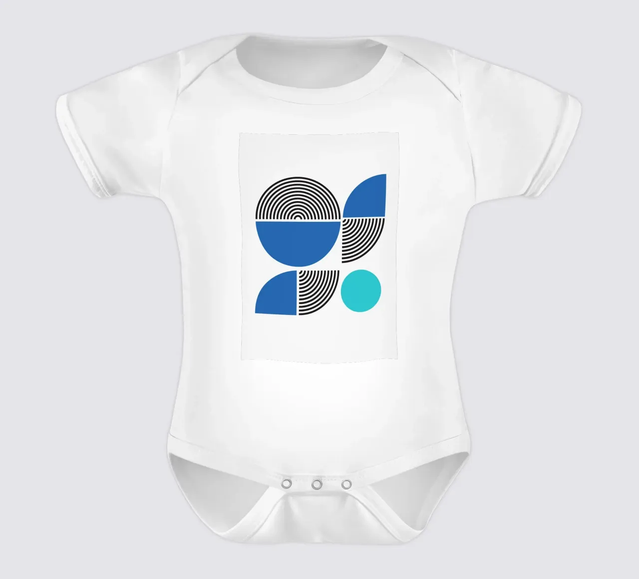 Póster abstracto Bauhaus Geométrico BW Pattern body de bebé de NorwesClub