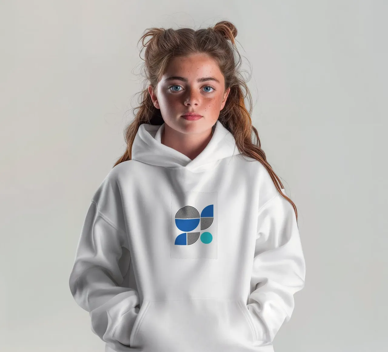 Abstract Bauhaus Geometric BW Pattern Poster kids hoodie by NorwesClub