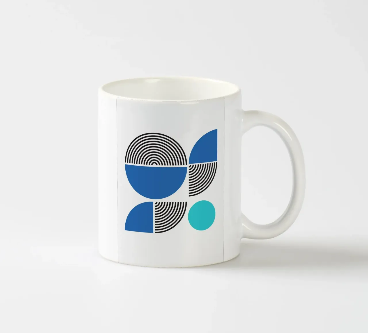 Abstract Bauhaus Geometric BW Pattern Poster mug en céramique de NorwesClub