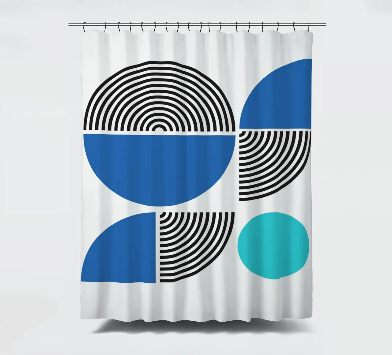 Abstract Bauhaus Geometric BW Pattern Poster shower curtain by NorwesClub