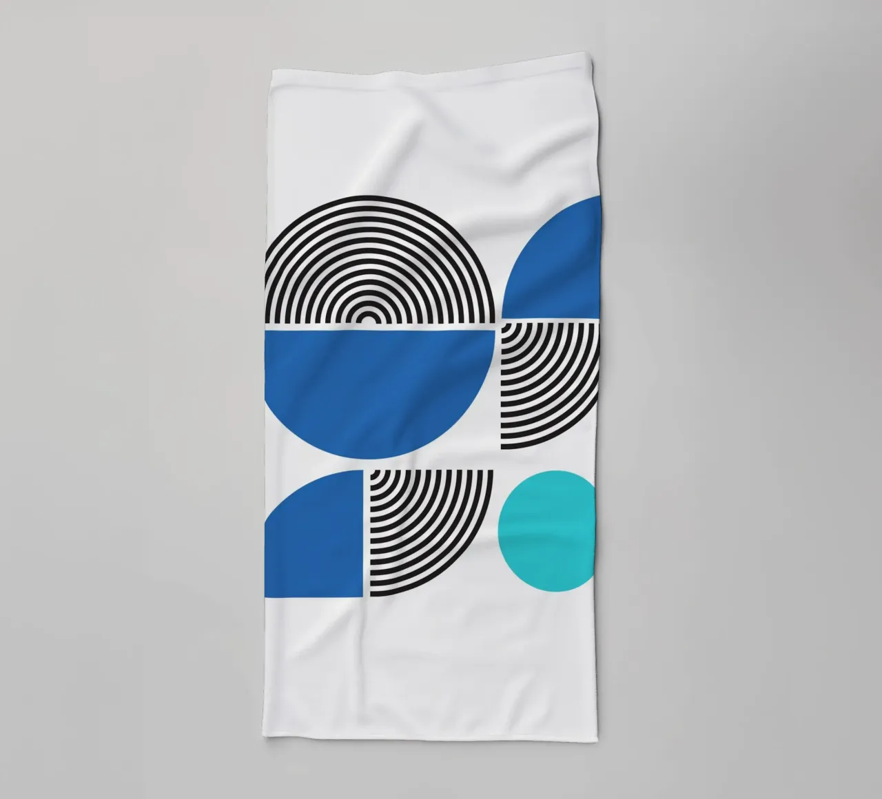 Abstract Bauhaus Geometric BW Pattern Poster towel by NorwesClub