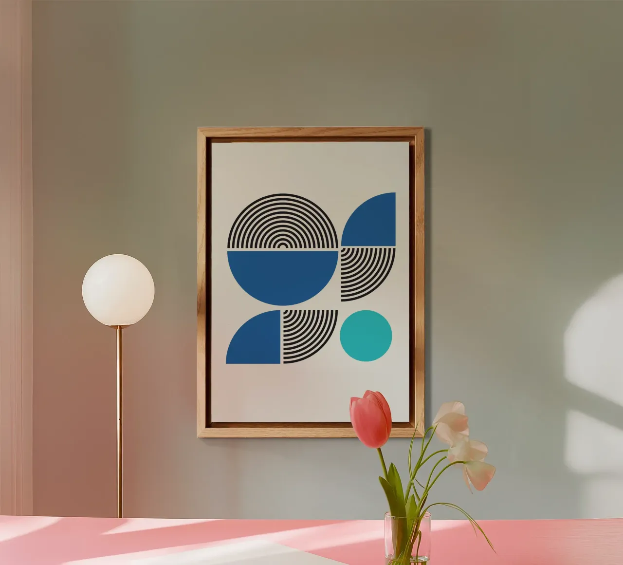 Abstract Bauhaus Geometric BW Pattern Poster alu-dibond by NorwesClub