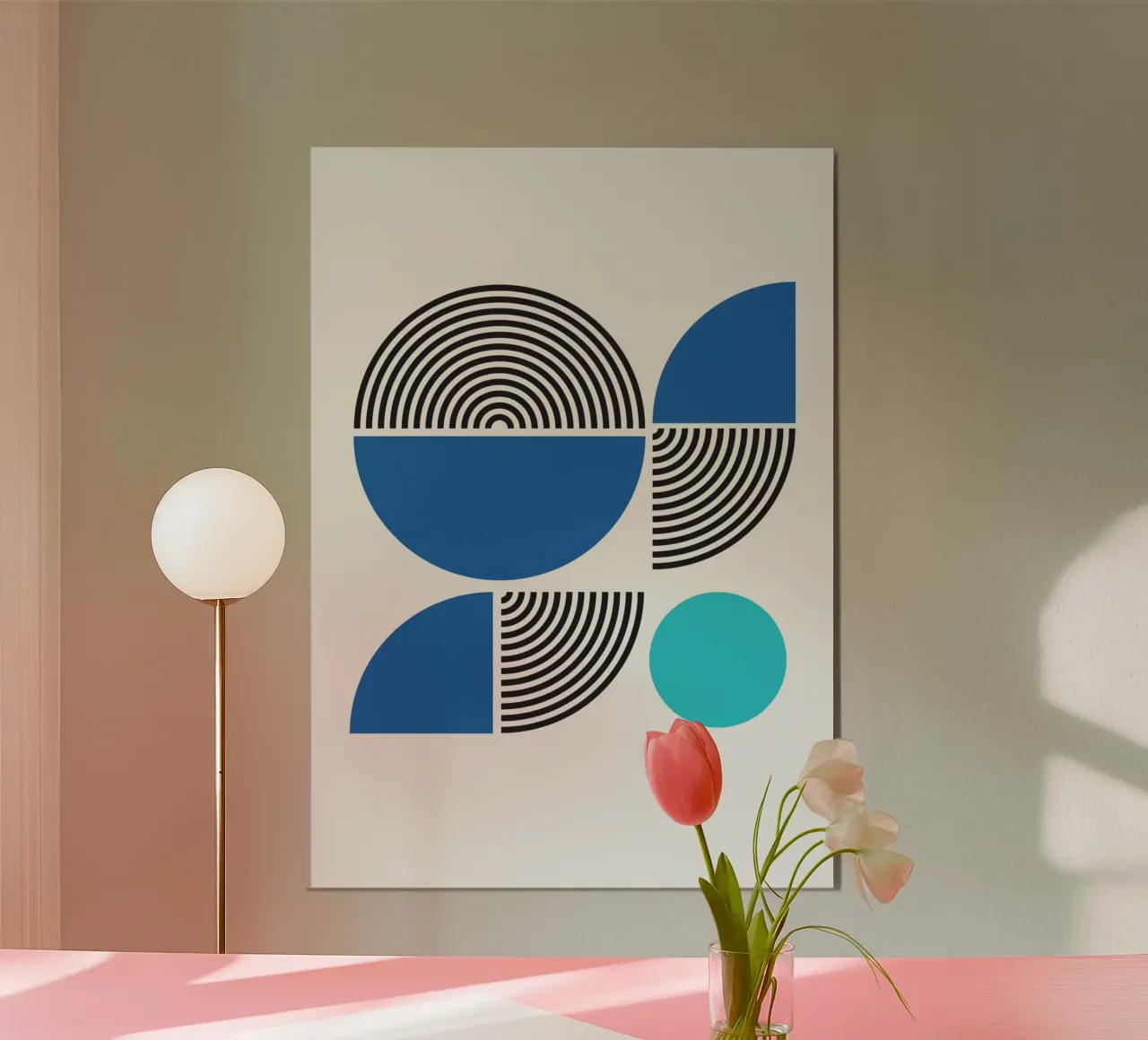Abstract Bauhaus Geometric BW Pattern Poster Hahnemühle von NorwesClub