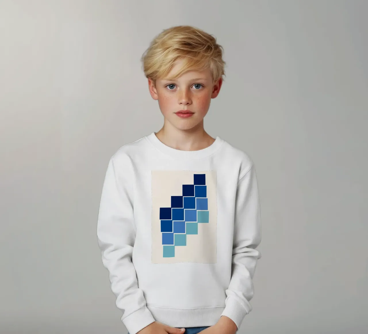 High Contrast BW Geometric Abstract Bauhaus Print kids sweatshirt by NorwesClub