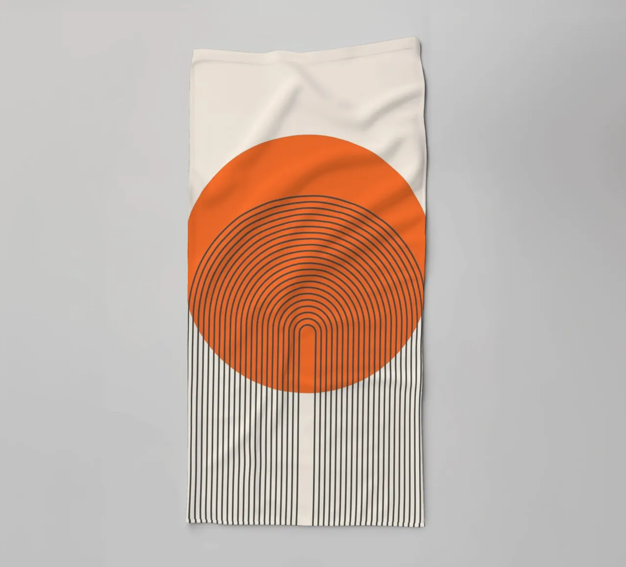 Spiroglyphics Inspired BW Geometric Art Poster towel by NorwesClub