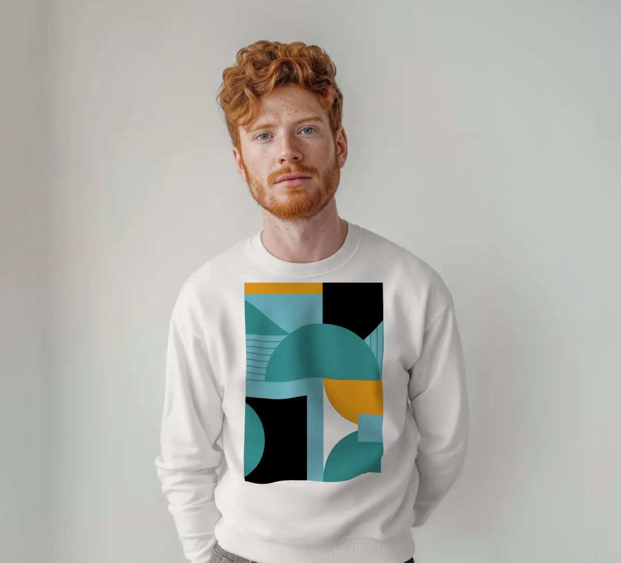 Poster abstrait géométrique BW Mid Century Modern sweat de NorwesClub