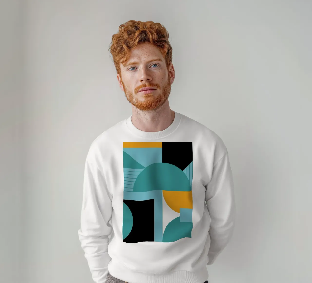 Poster abstrait géométrique BW Mid Century Modern sweat de NorwesClub