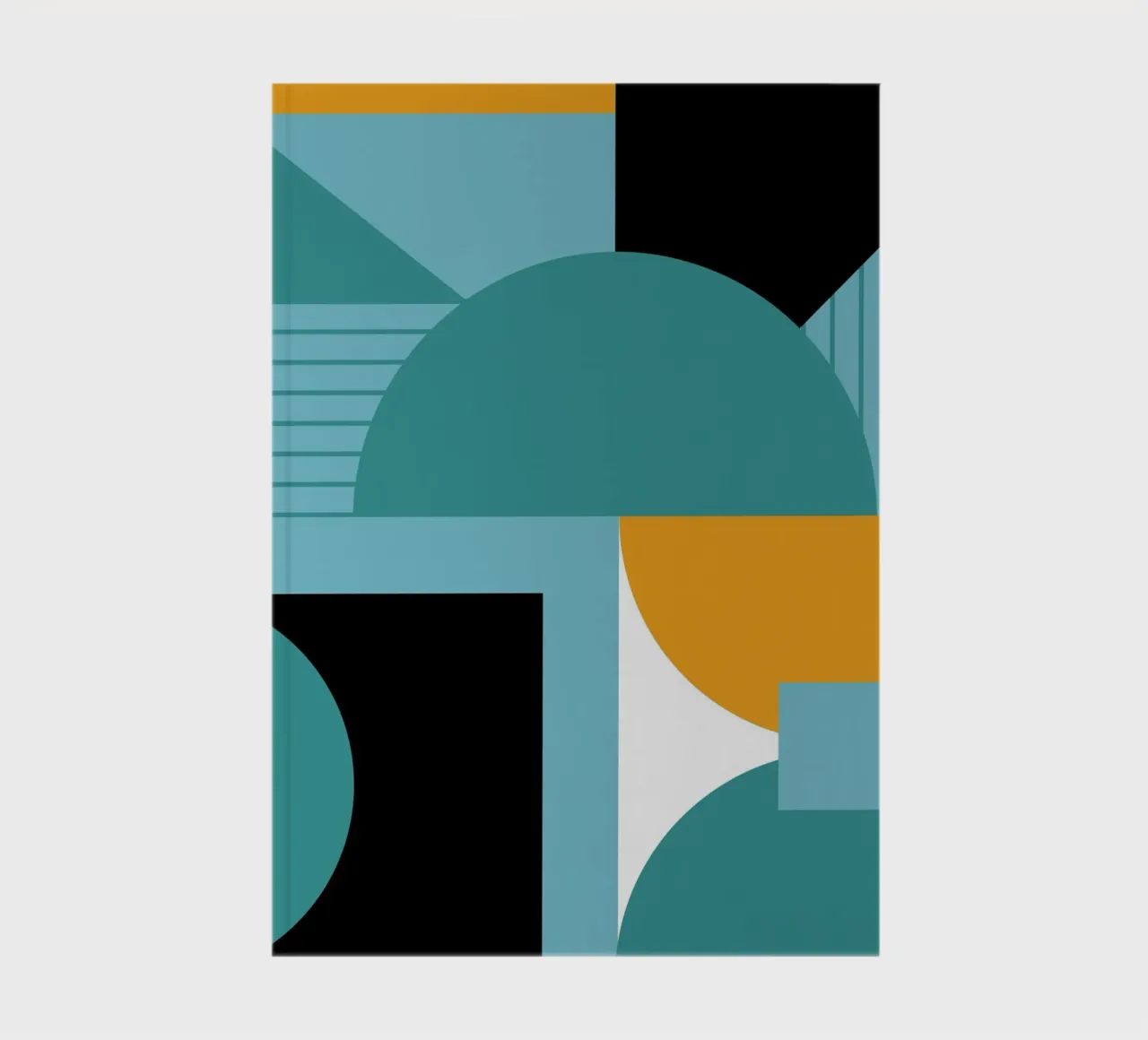 Mid Eeuw Modern BW Geometrisch Abstract Poster notitieboek van NorwesClub