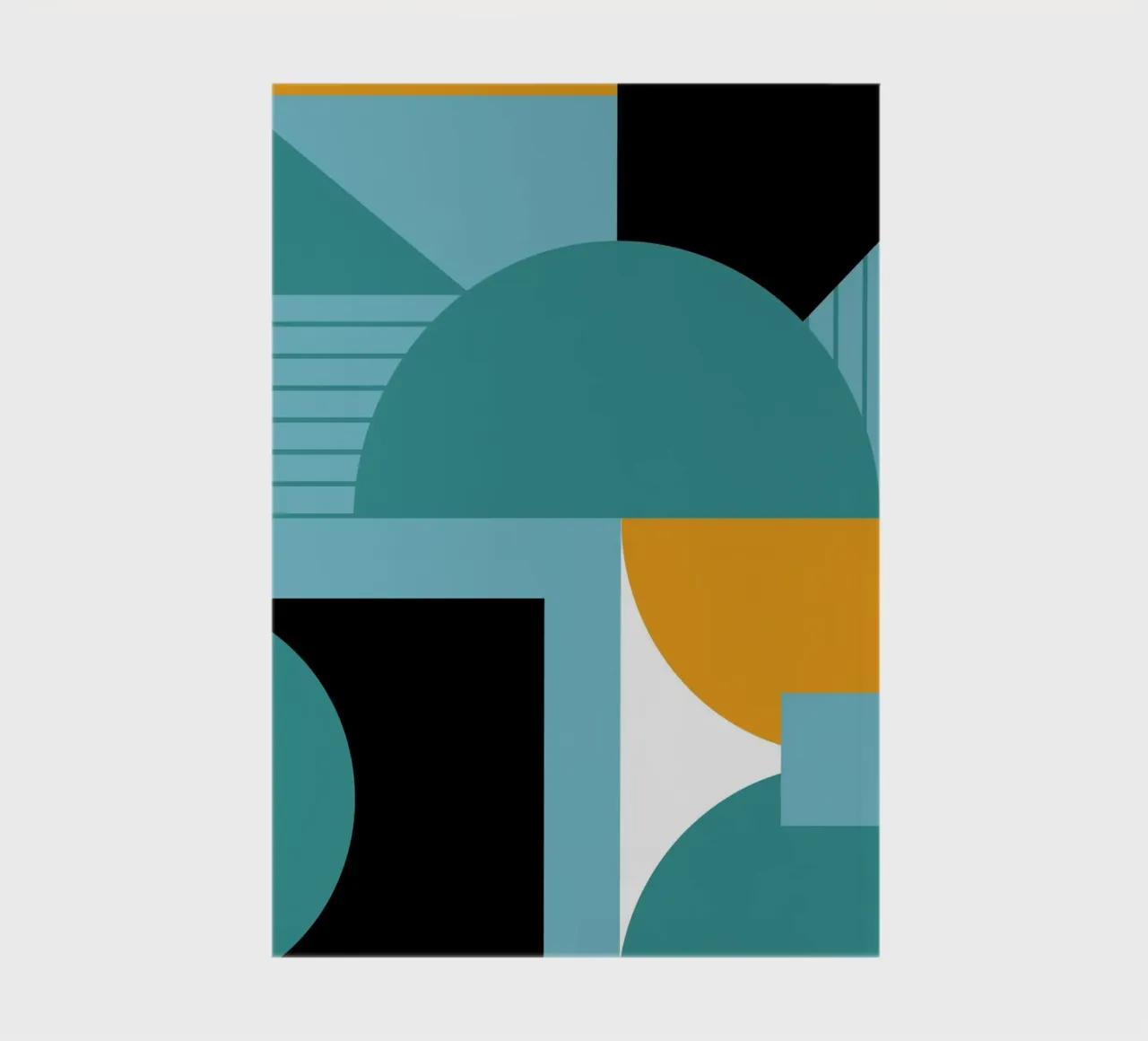 Mid Eeuw Modern BW Geometrisch Abstract Poster notitieboek van NorwesClub