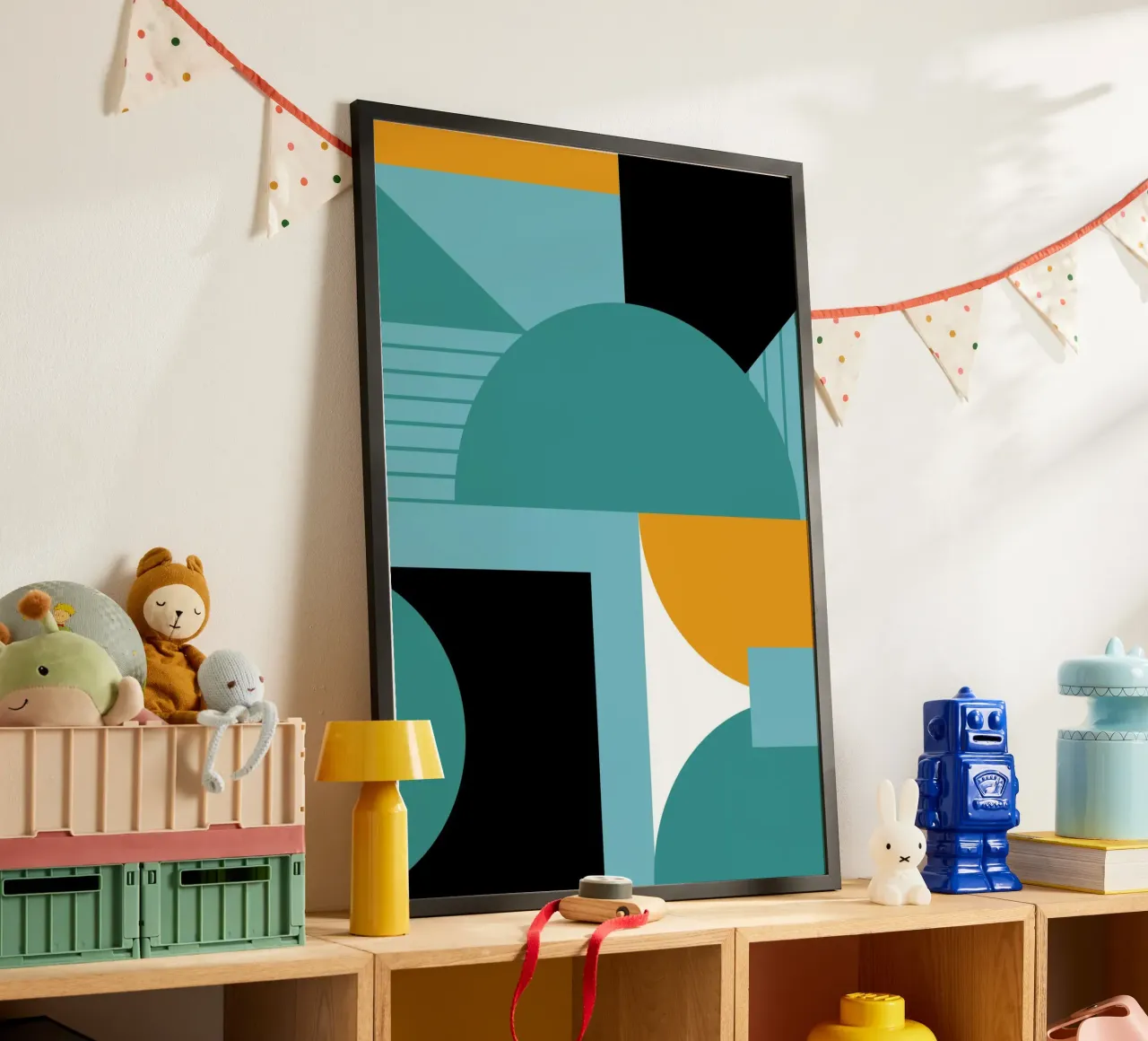 Mid Century Modern BW Geometric Abstract Poster hahnemühle by NorwesClub