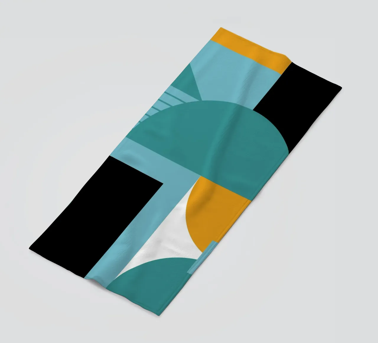 Poster abstrait géométrique BW Mid Century Modern serviette de plage de NorwesClub