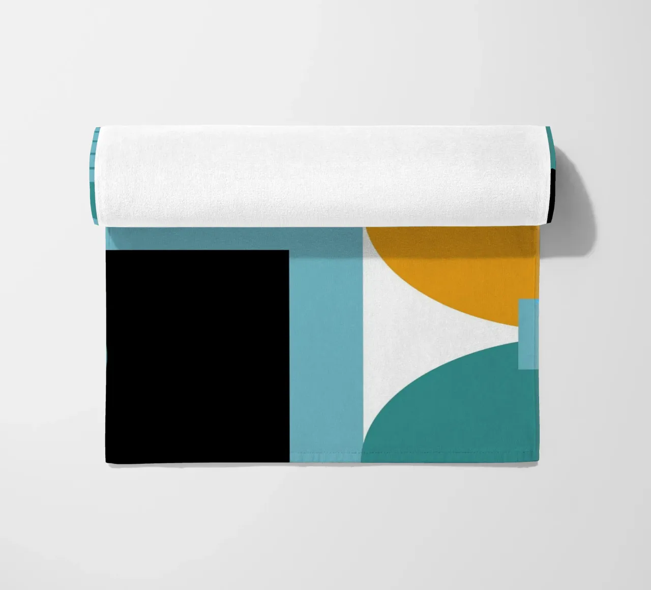 Poster abstrait géométrique BW Mid Century Modern serviette de plage de NorwesClub