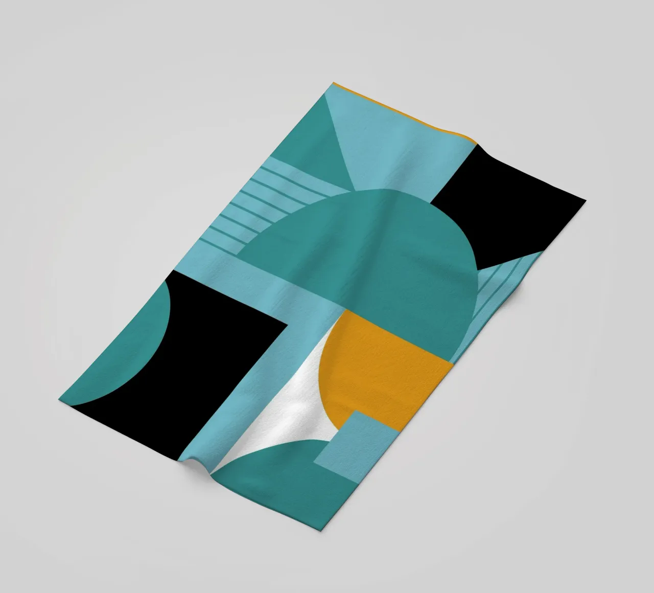 Poster abstrait géométrique BW Mid Century Modern serviette de plage de NorwesClub