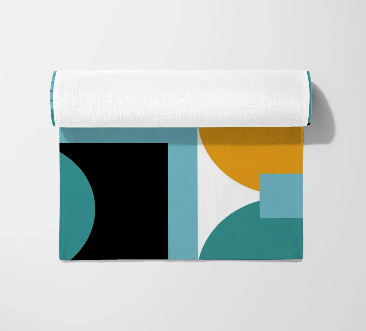 Poster abstrait géométrique BW Mid Century Modern serviette de plage de NorwesClub