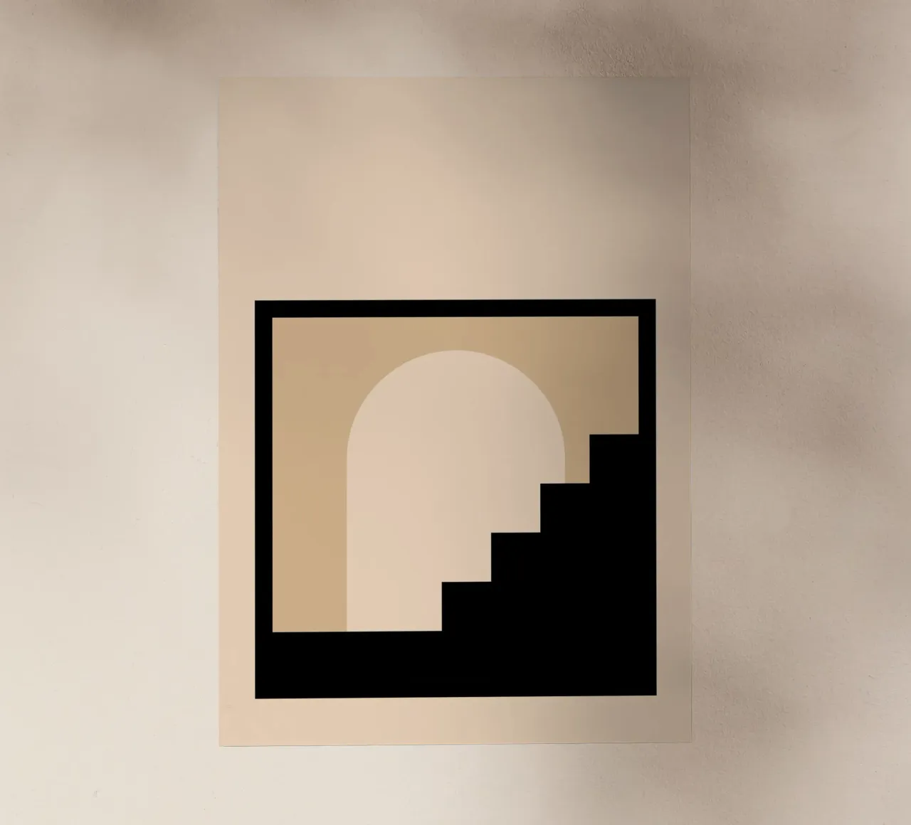 Poster per labirinto geometrico BW di ispirazione Bauhaus pellicola backlit da NorwesClub