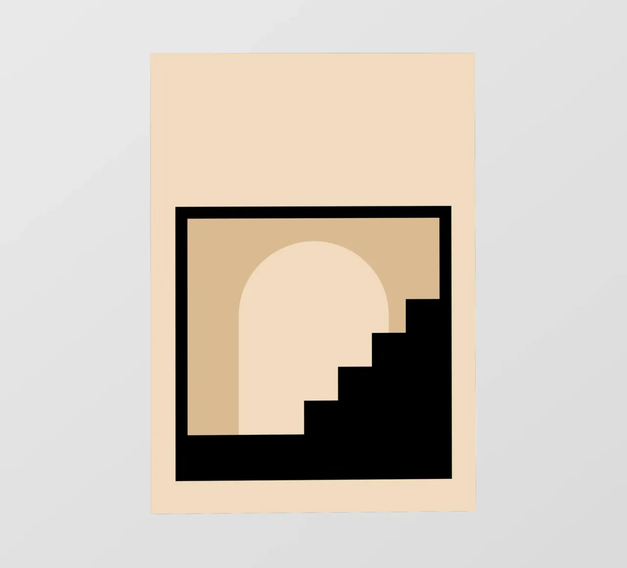 Poster per labirinto geometrico BW di ispirazione Bauhaus pellicola backlit da NorwesClub