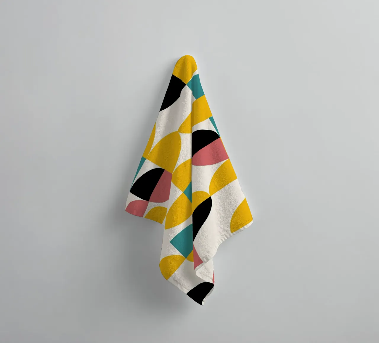 Geometric Abstraction Bauhaus BW MCM Poster towel by NorwesClub