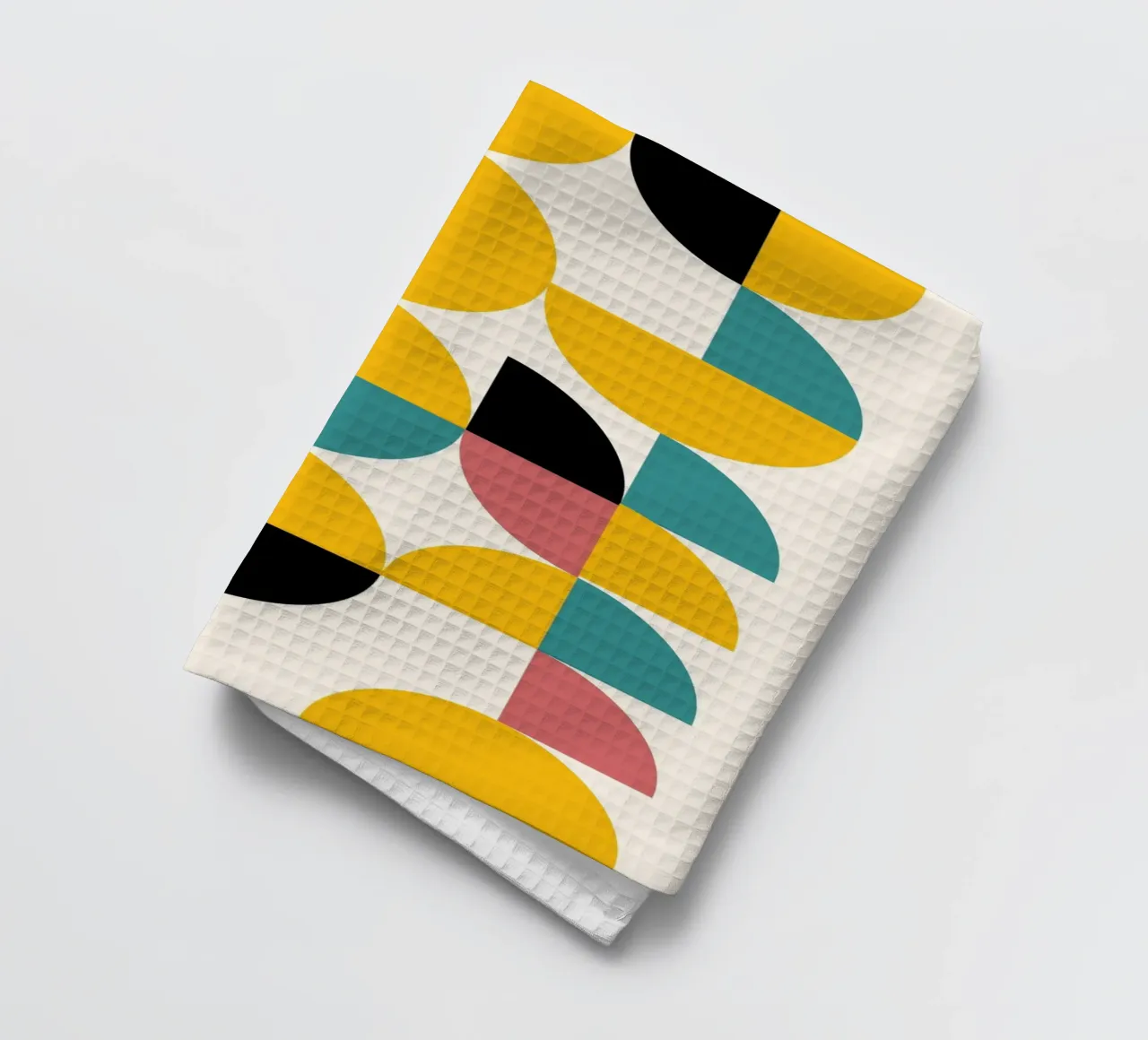 Abstraction géométrique Bauhaus BW MCM Poster torchon de NorwesClub