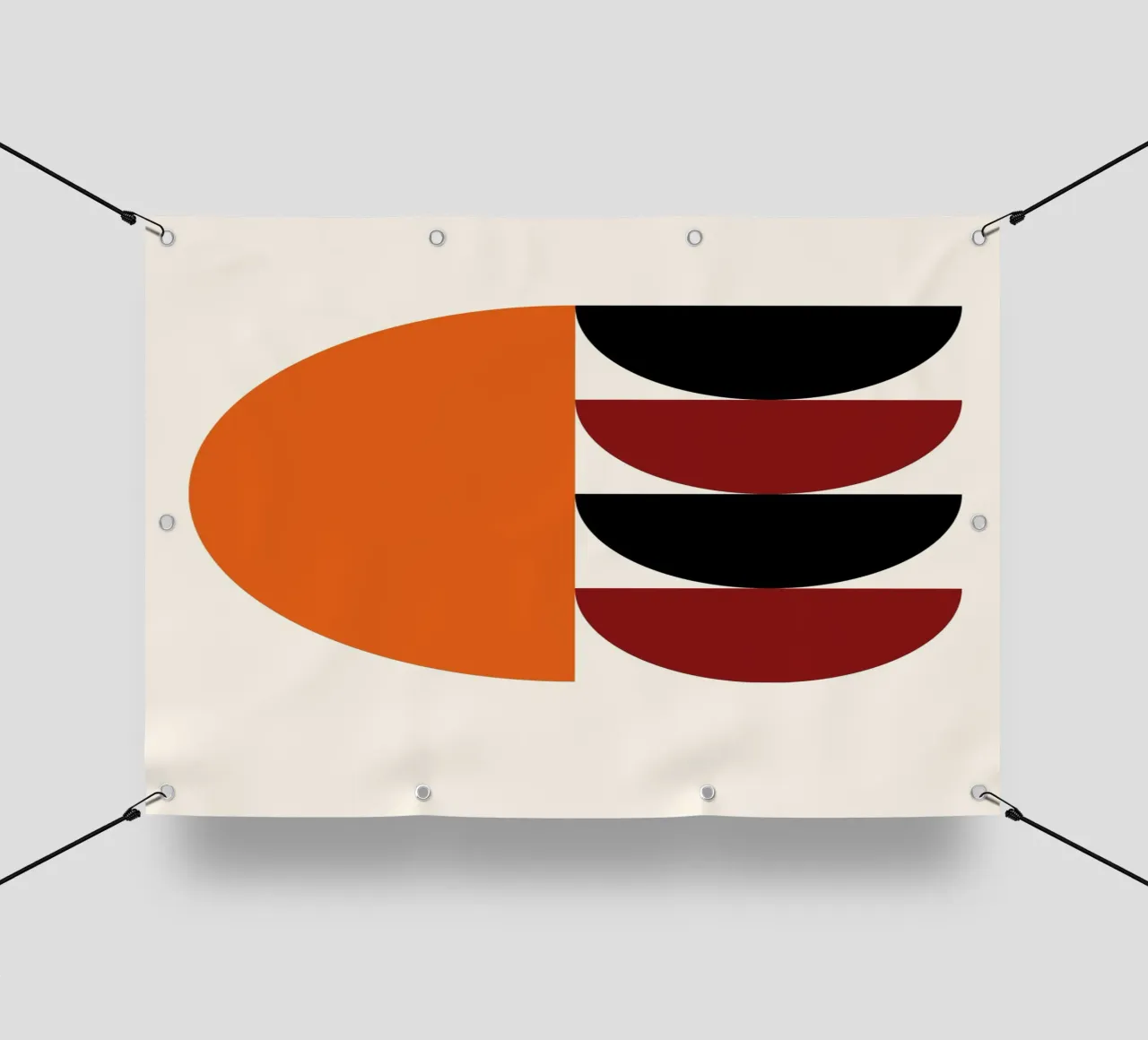 Bauhaus Forme geometriche BW Poster astratto telo in pvc da NorwesClub