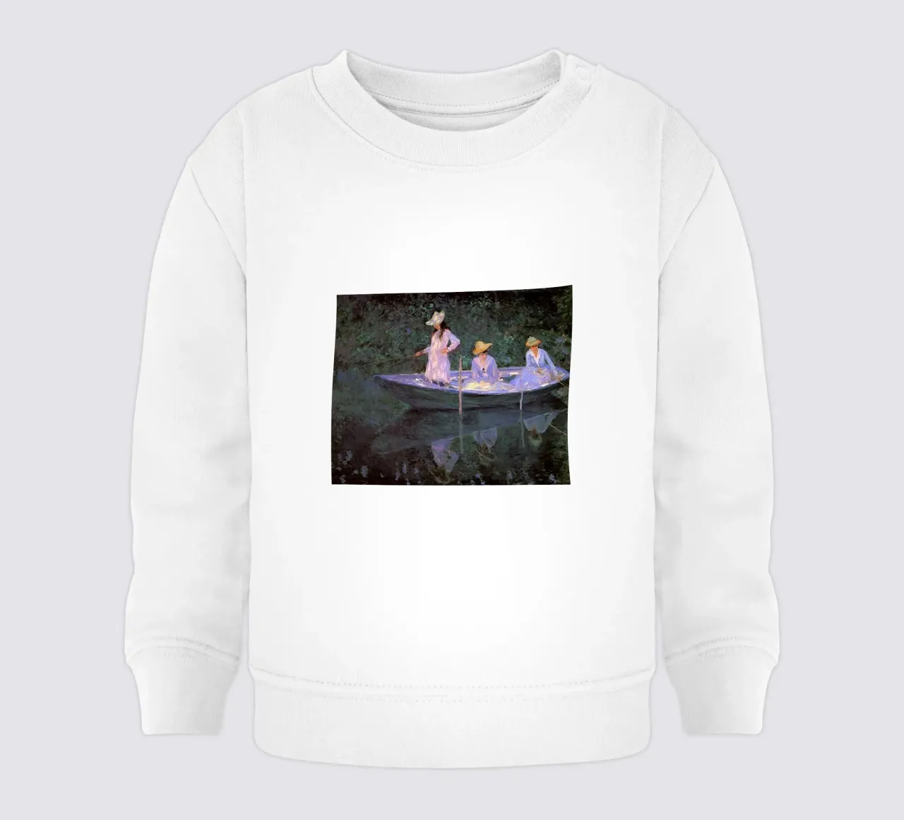 3 donne che pescano con una barca claude monet felpa neonato da belong shop