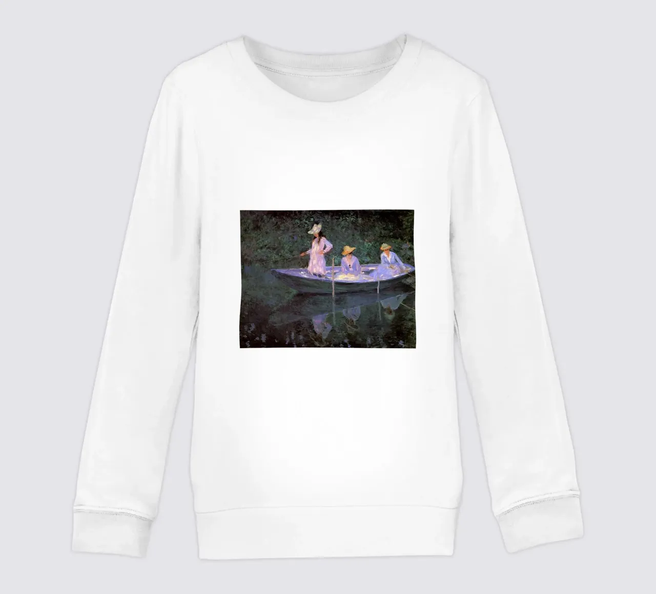 3 donne che pescano con una barca claude monet felpa bambino da belong shop