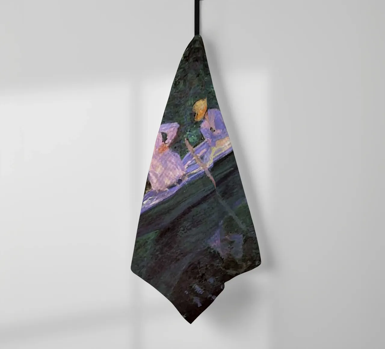 3 donne che pescano con una barca claude monet canovaccio da cucina da belong shop