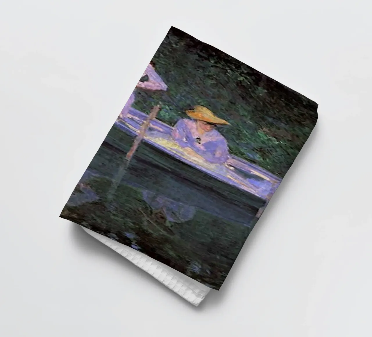 3 donne che pescano con una barca claude monet canovaccio da cucina da belong shop