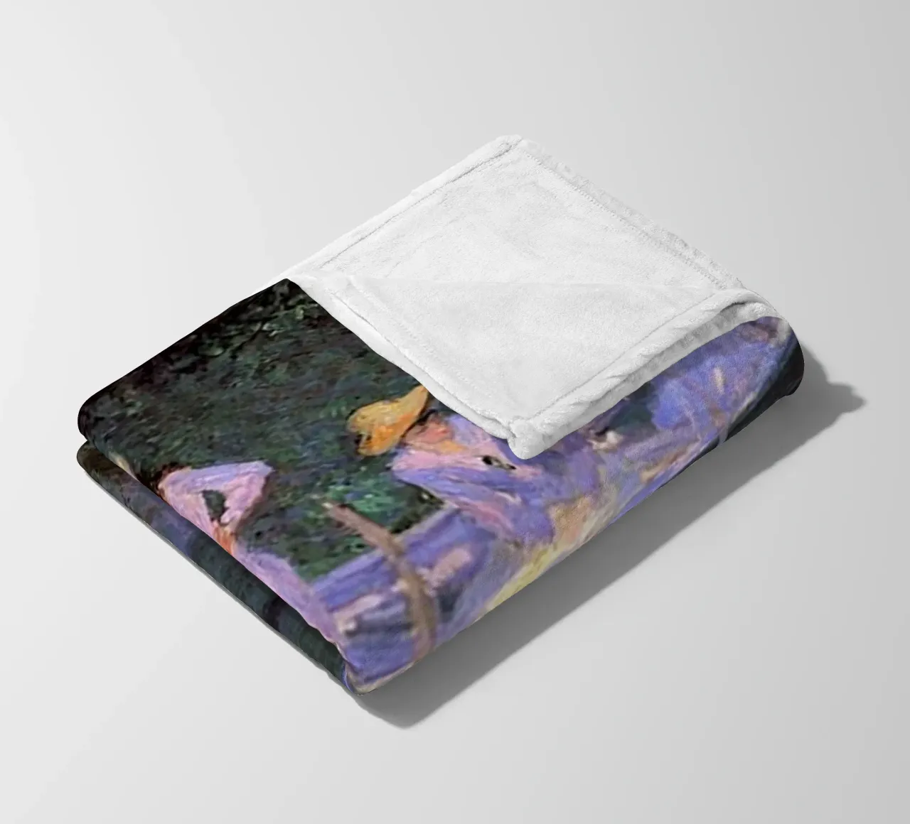 3 donne che pescano con una barca claude monet coperta in pile da belong shop