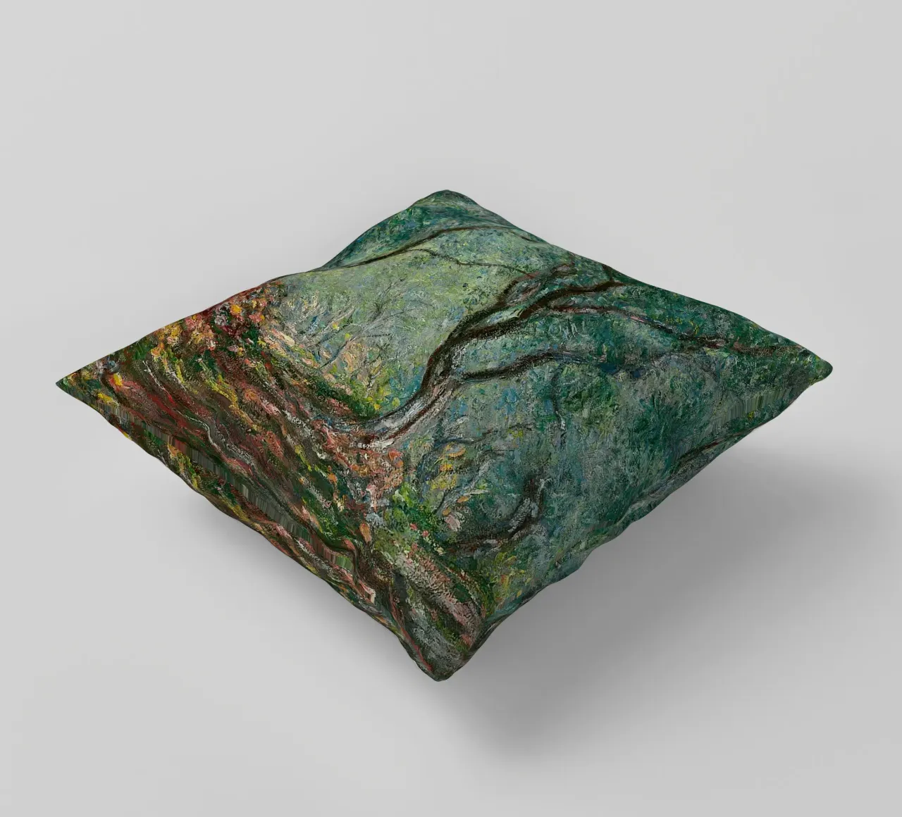Claude Monet – Olive Grove in the Moreno Garden (1884) decorative cushion by Wirla