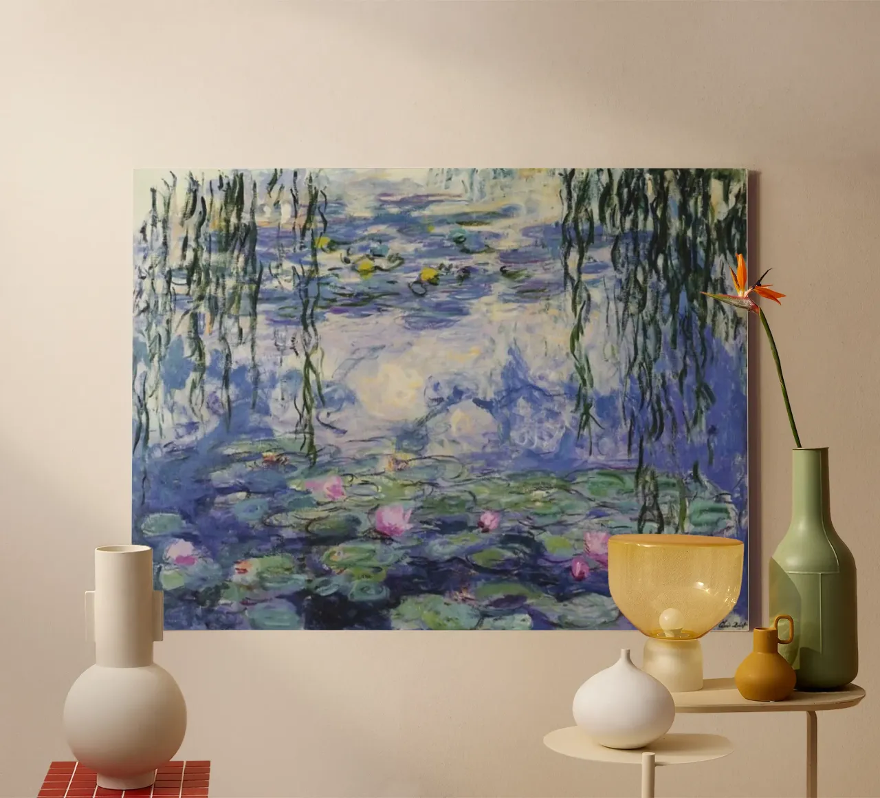 ninfee claude monet tela con Cornice a cassetta da belong shop