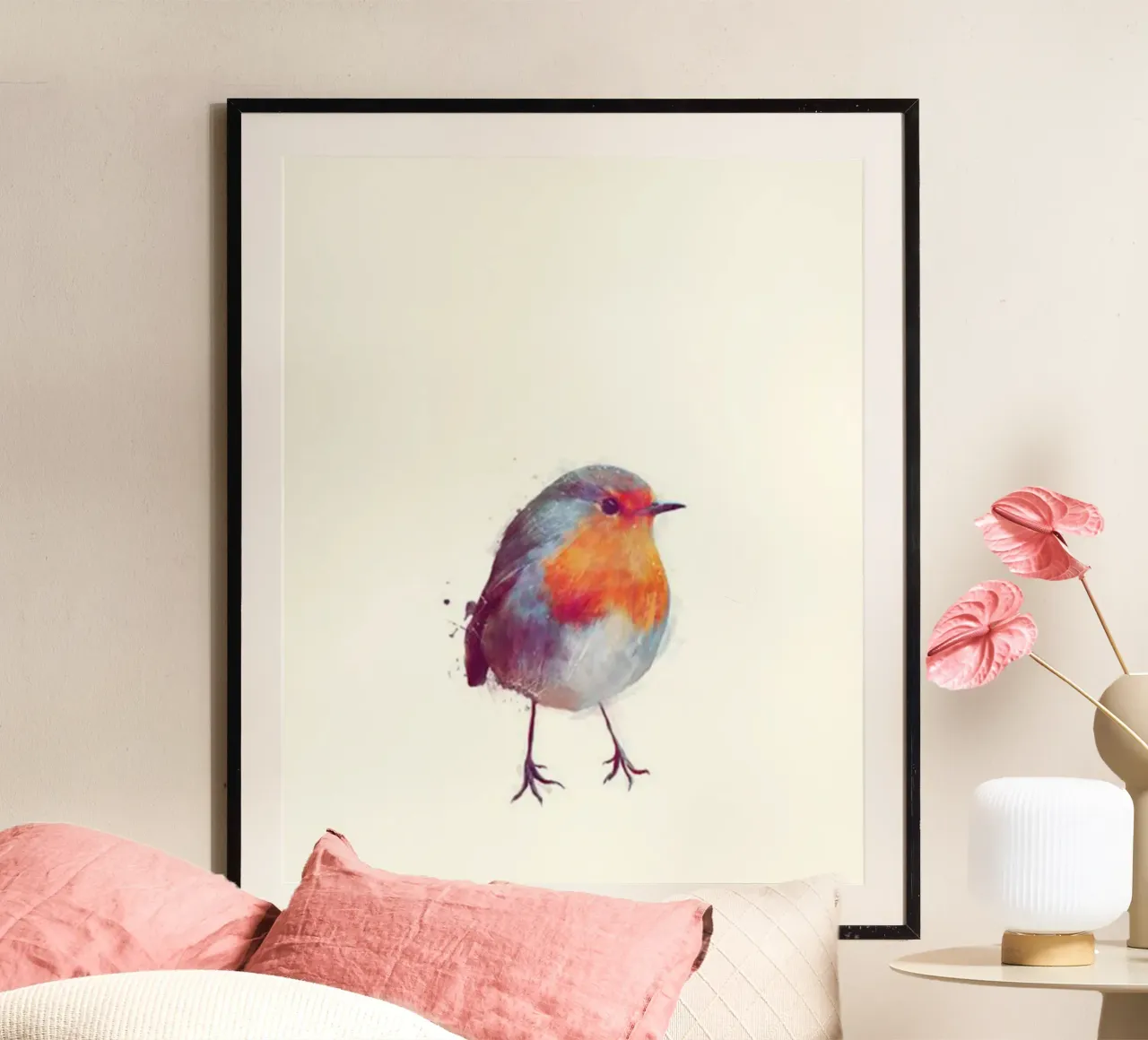 piccolo uccello amy hamilton poster con telaio in alluminio da kbm store