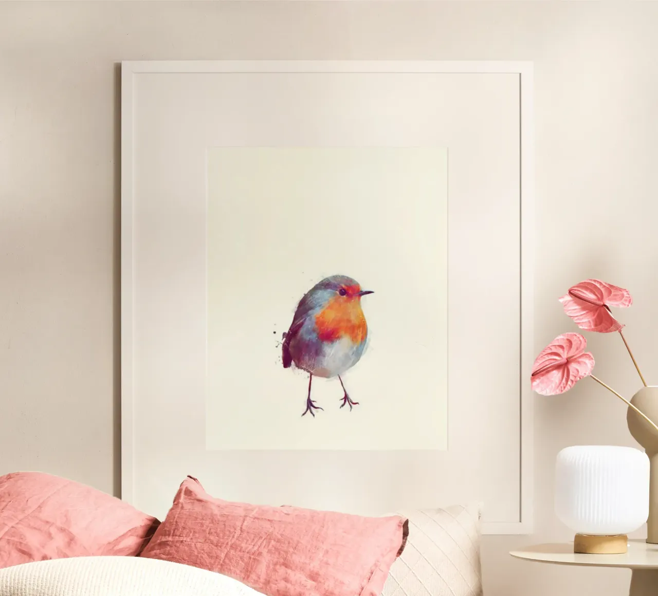 piccolo uccello amy hamilton poster con telaio in alluminio da kbm store