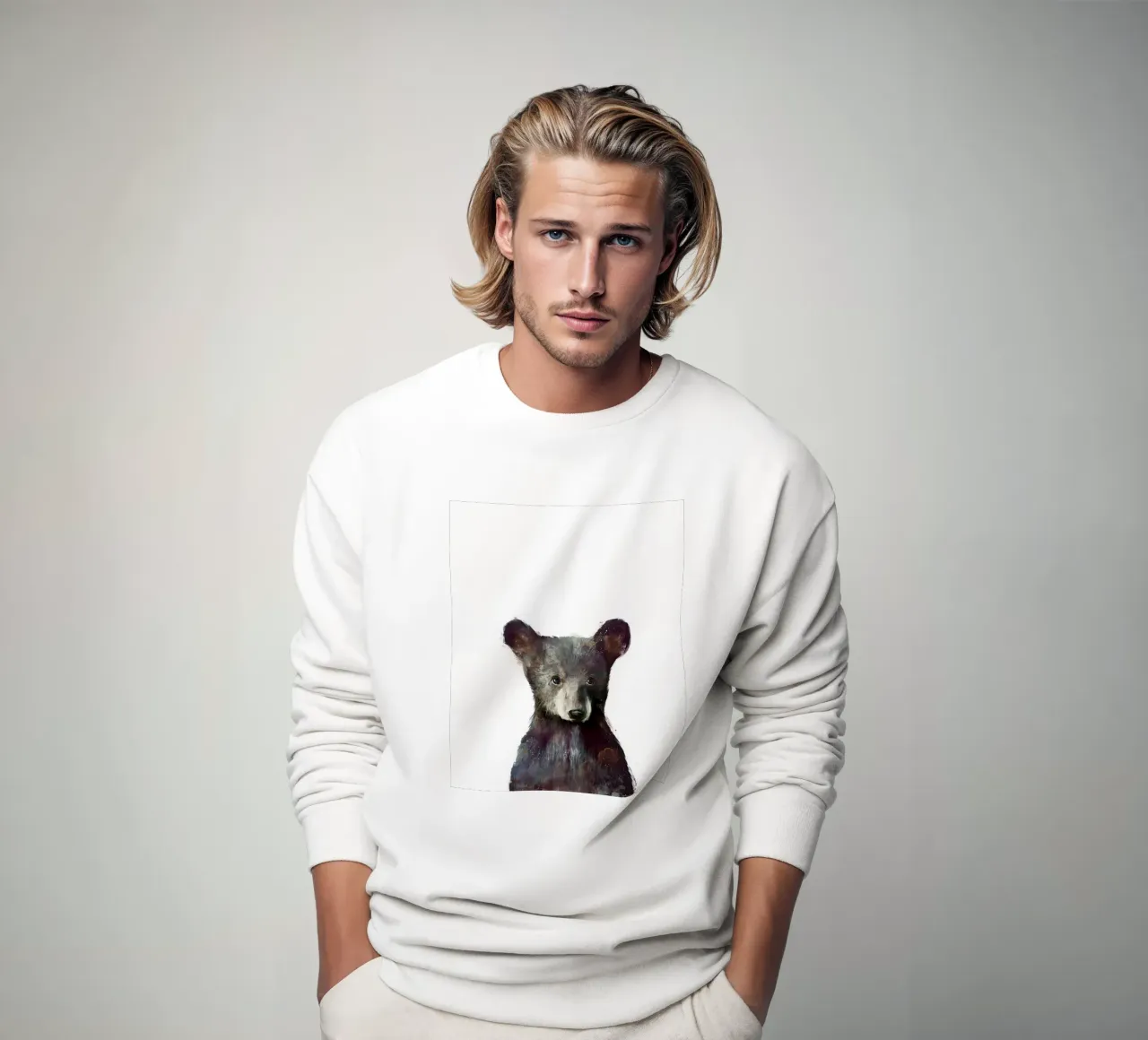 faccia da cucciolo d'orso felpa da kbm store