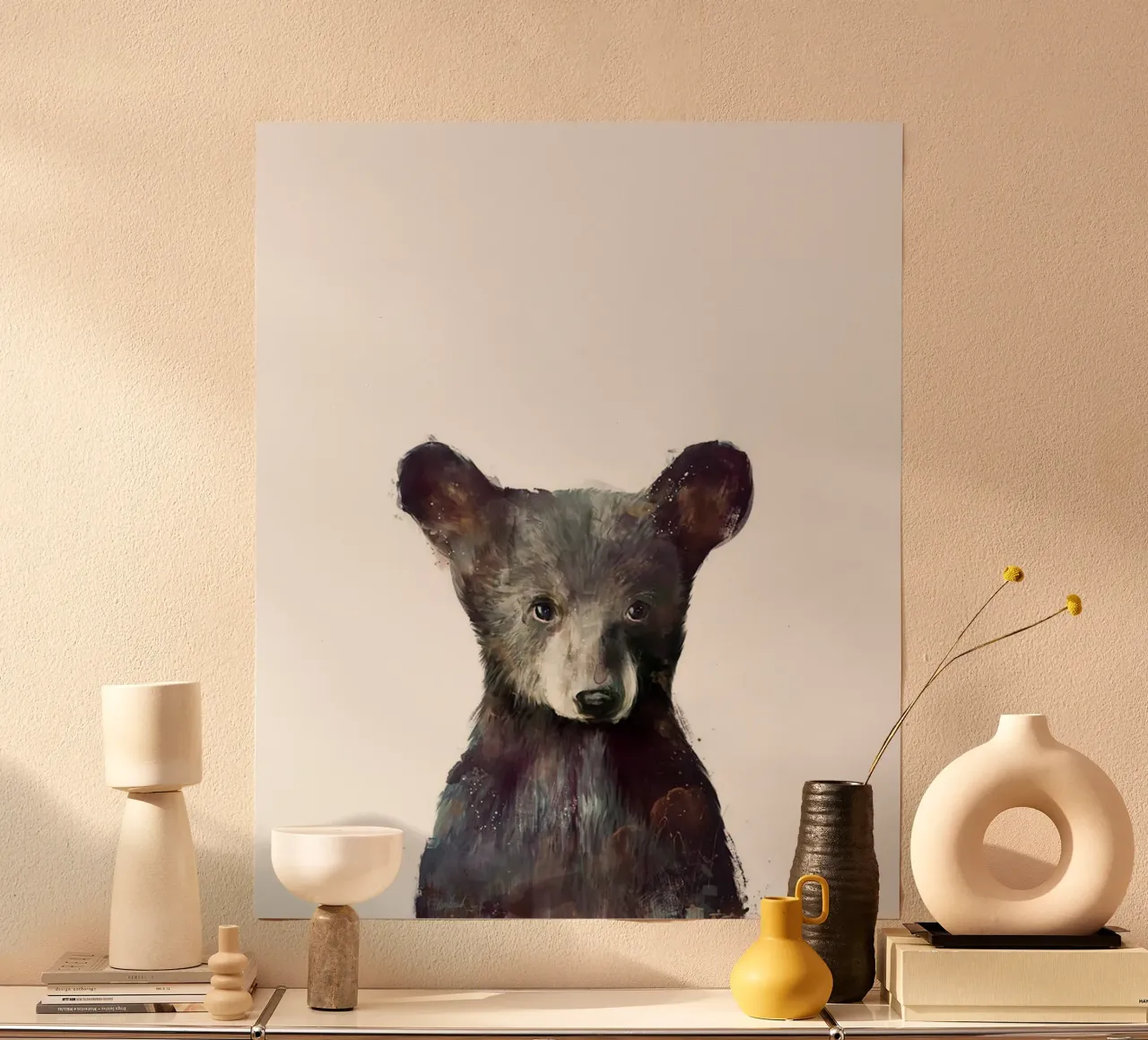 faccia da cucciolo d'orso poster con telaio in plastica da kbm store