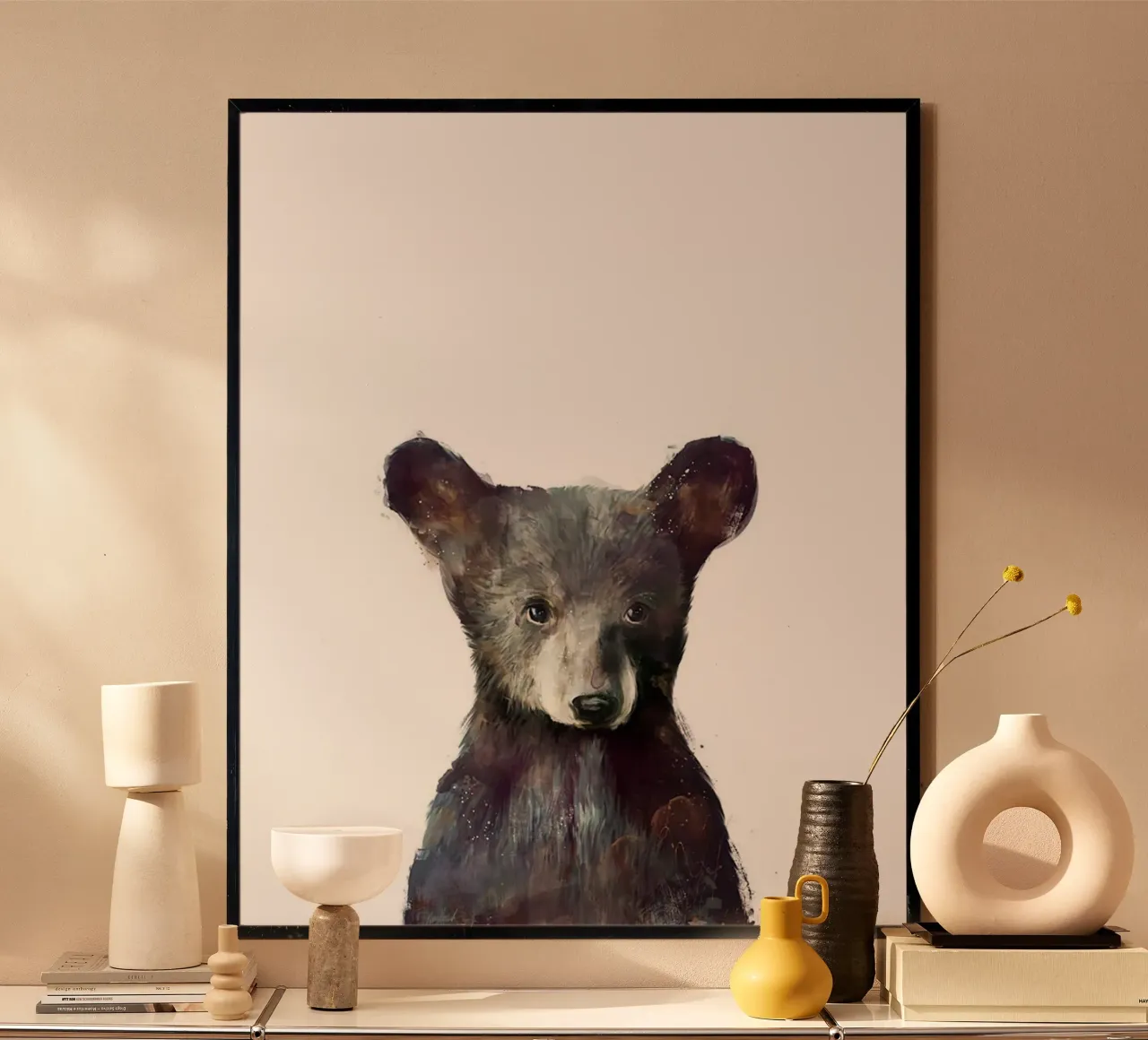 faccia da cucciolo d'orso poster con telaio in plastica da kbm store
