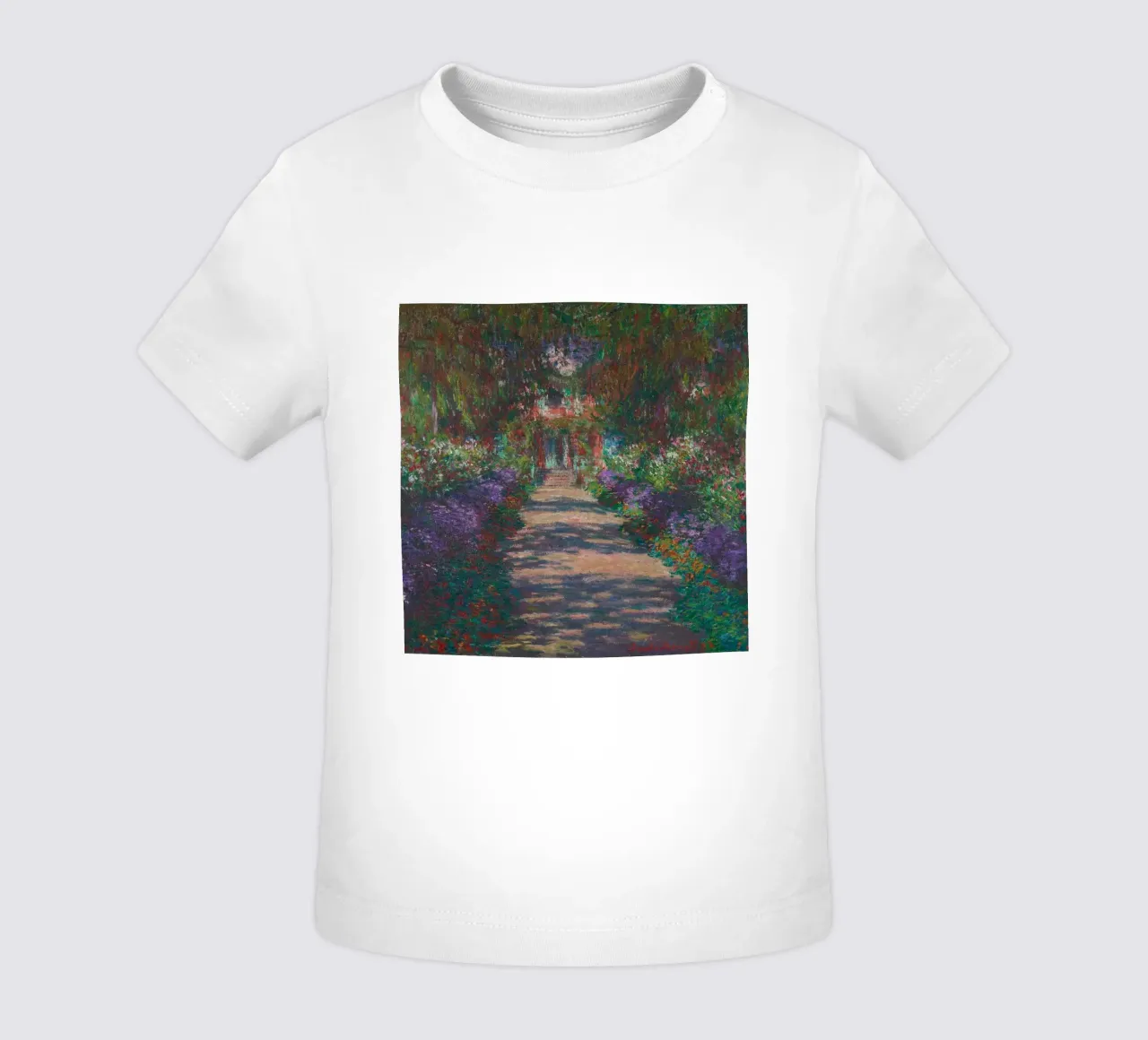 Claude Monet - Un viale nel giardino di Monet a Giverny (1902) maglietta neonato da Wirla