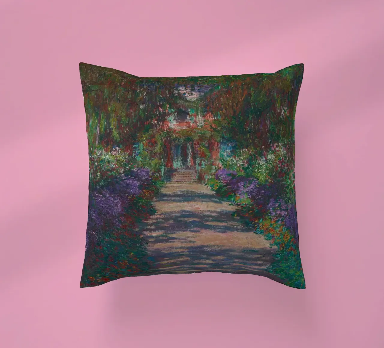 Claude Monet - Un viale nel giardino di Monet a Giverny (1902) cuscino da Wirla